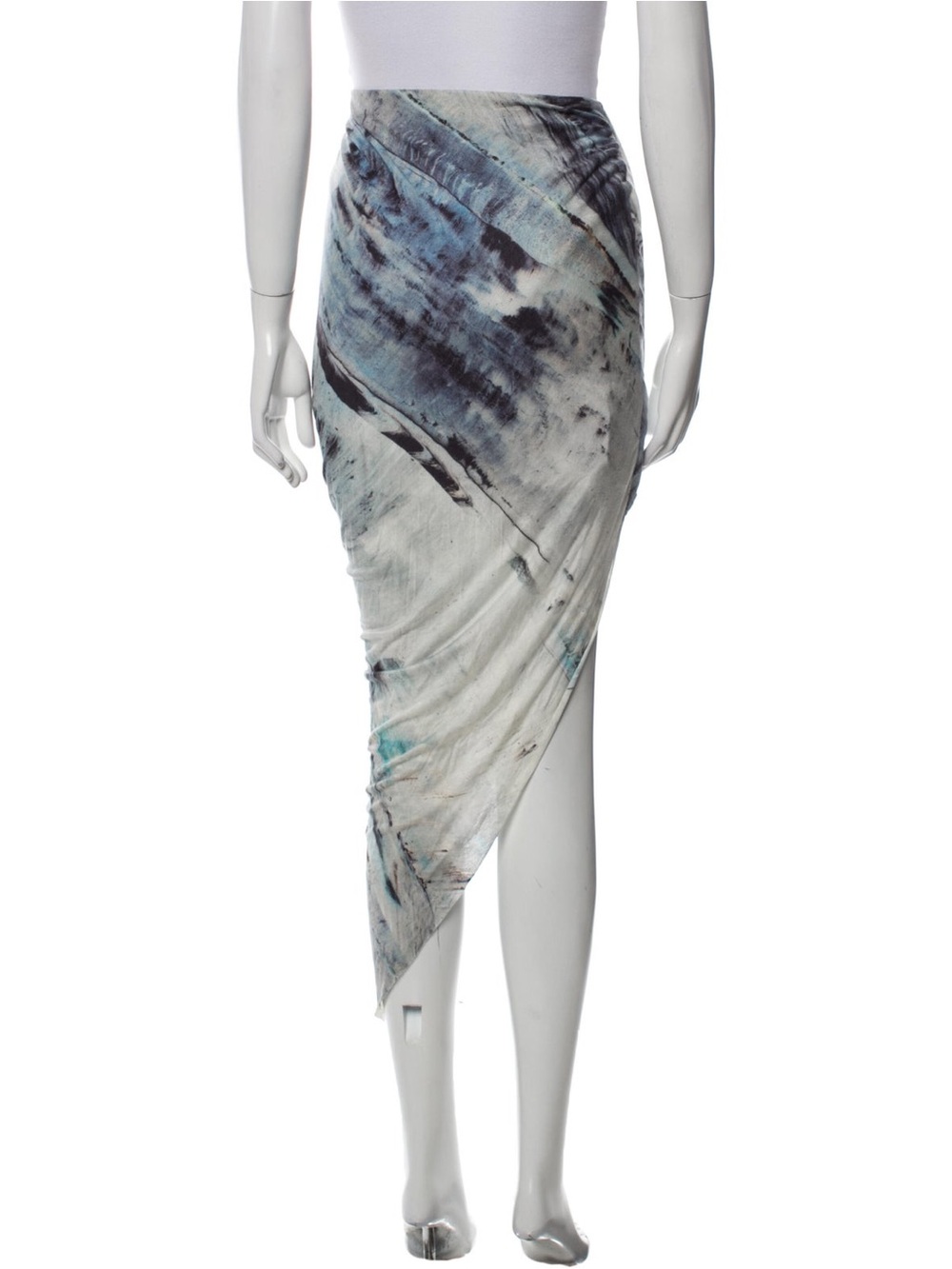 Helmut Lang Tidal Print Asymmetrical Multicolor Maxi Jersey Skirt EUC Size Small - Picture 4 of 12